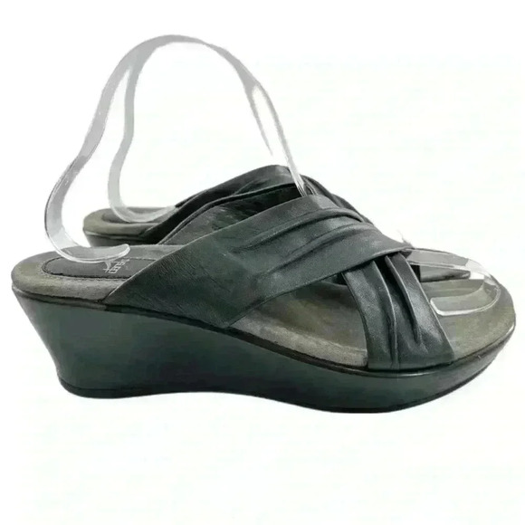 Dansko Avalon size 38 7.5-8 black leather wedge platforms comfort orthopedic - Picture 16 of 16